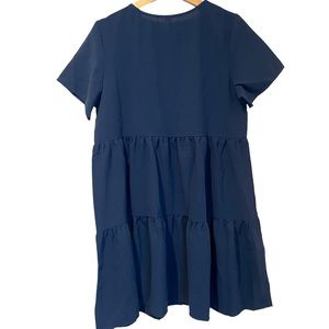 Navy Blue Short Sleeve Oversized Dress Size Medium